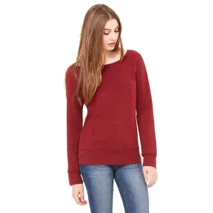 Bella   Canvas Women's Cardinal Triblend Wide Neck Sweatshirt