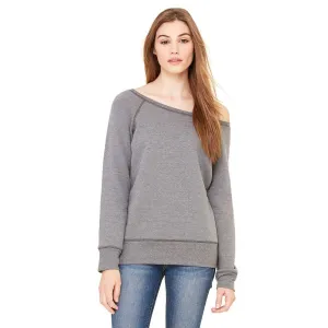 Bella   Canvas Women's Deep Heather Wide Neck Sweatshirt