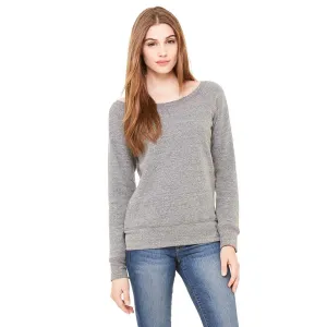 Bella   Canvas Women's Grey Triblend Wide Neck Sweatshirt