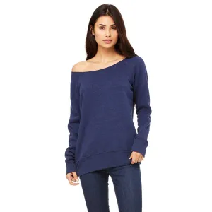 Bella   Canvas Women's Navy Triblend Wide Neck Sweatshirt