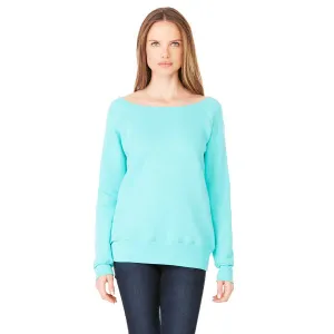 Bella   Canvas Women's Teal Wide Neck Sweatshirt