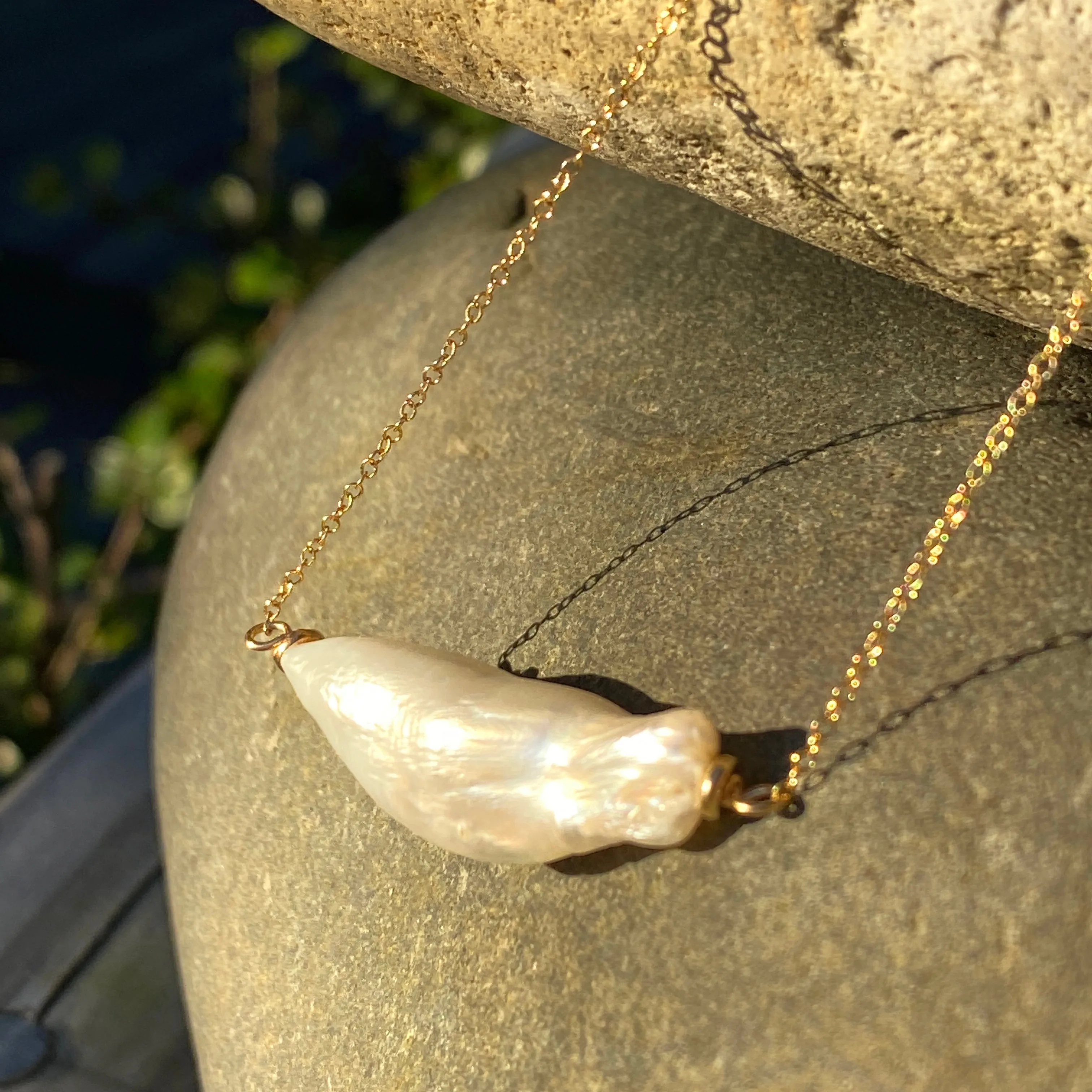 Biwa Pearl Layering Necklace