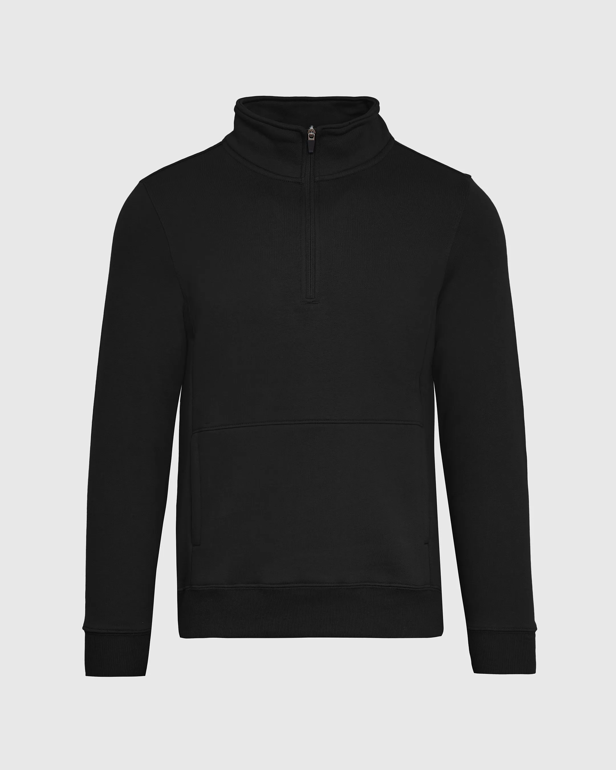 Black Half Zip Fleece Sweatshirt