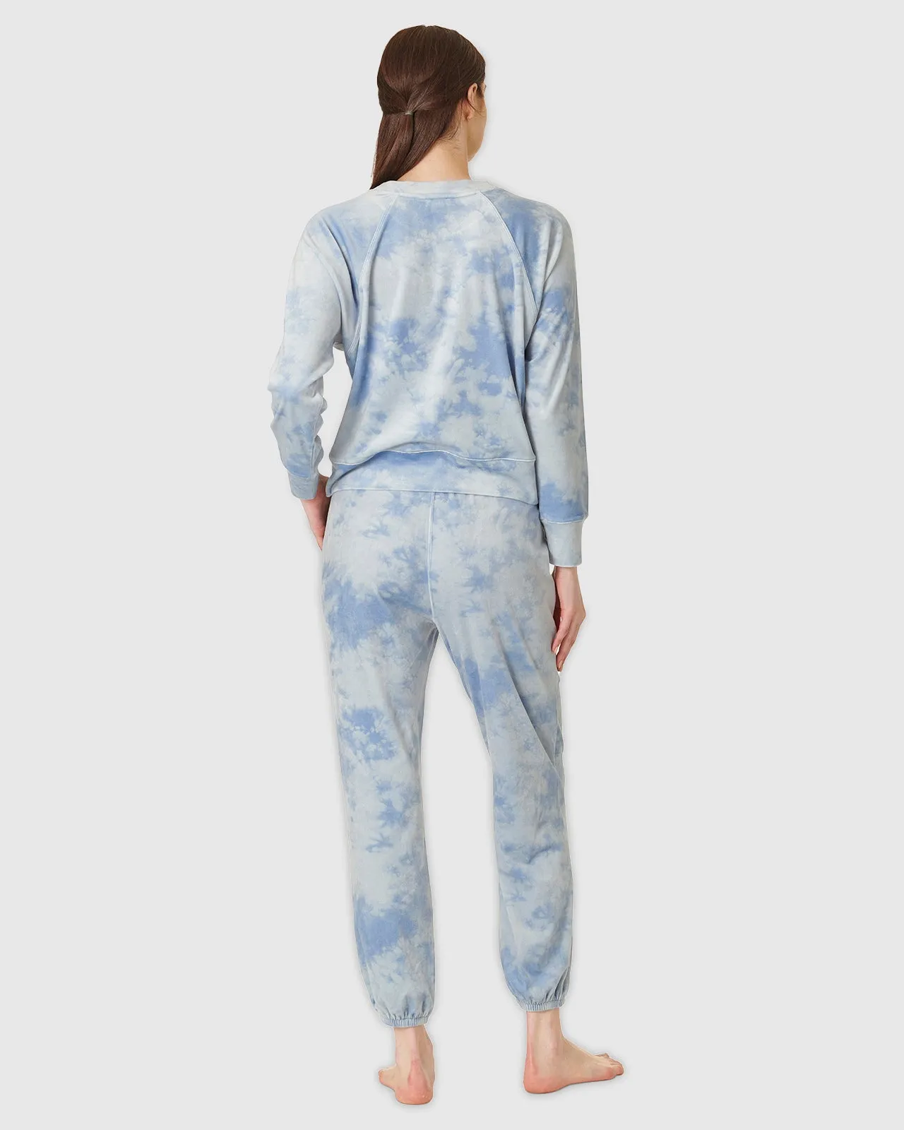 Blue Tie Dye Lush Velvet PJ Set