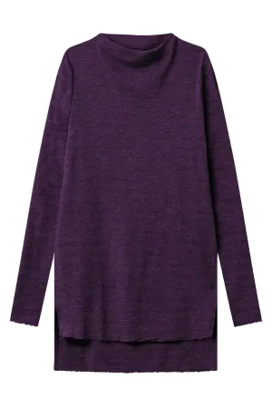 Blusbar High Neck Tunic Aubergine