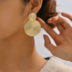 Bohemia Geometric Metal Round Earrings Wedding Fashion Jewelry