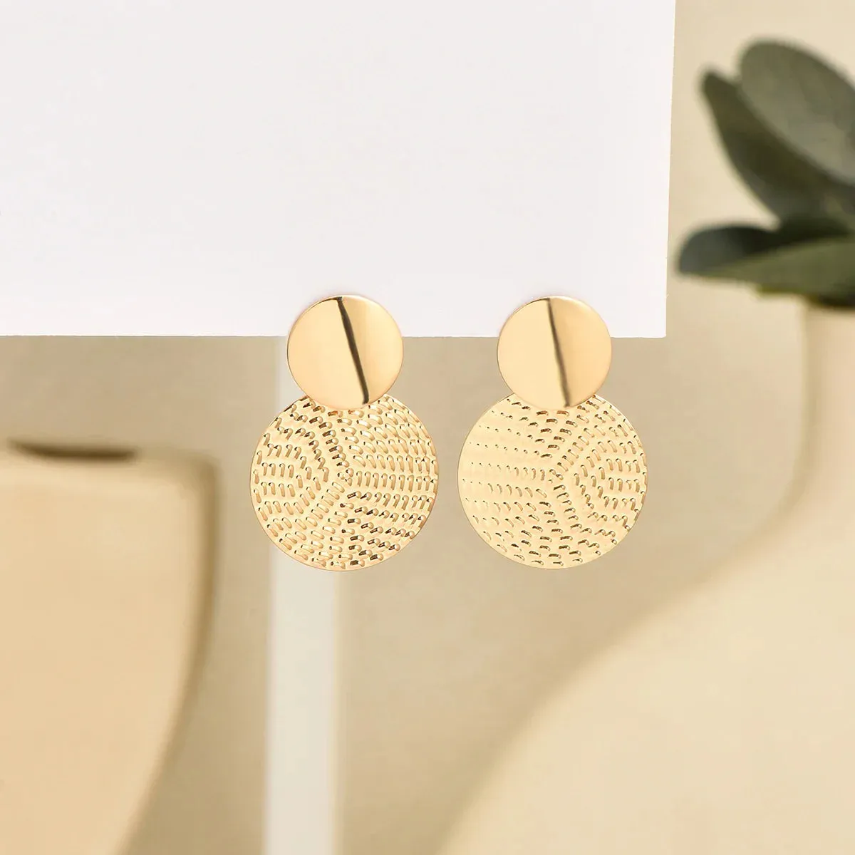 Bohemia Geometric Metal Round Earrings Wedding Fashion Jewelry