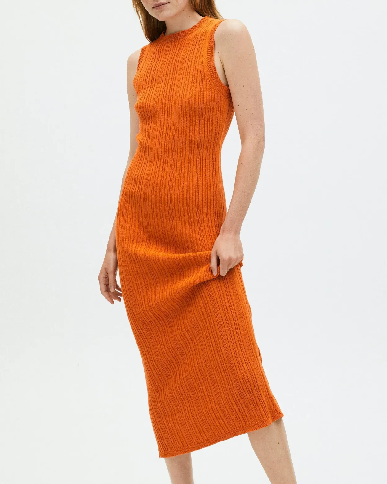 Breezy Sleeveless Knit Dress Clementine In Orange