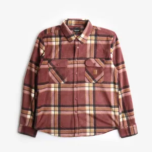 BRIXTON L/S BOWERY ARCTIC STRETCH FLEECE MAHOGANY PLAID