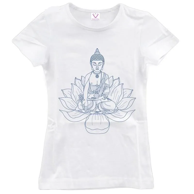 Buddha Lotus Print T-Shirt