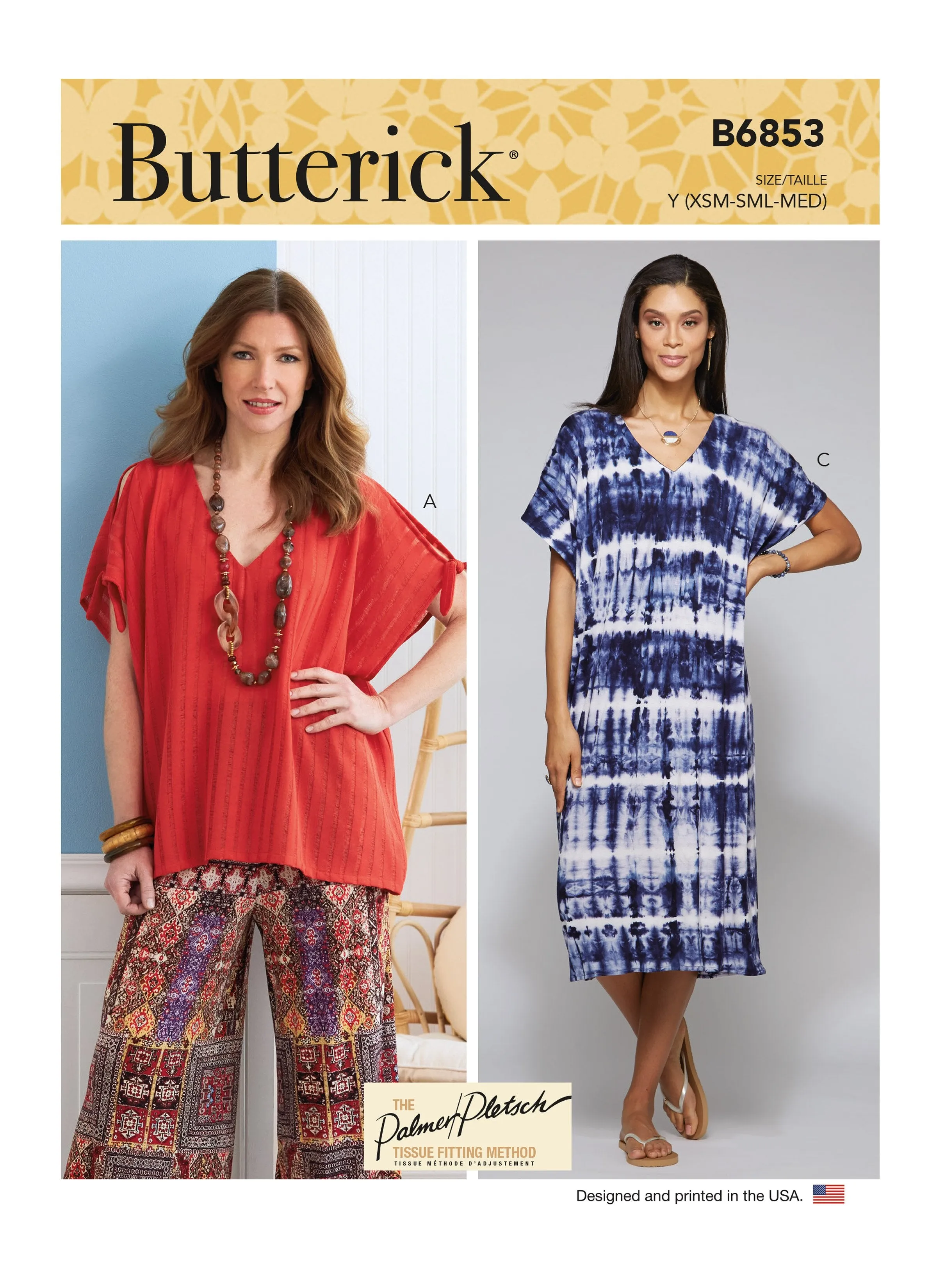 Butterick 6853 V-Neck Pullover Tunic and Dresses Pattern