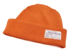 Buzz Rickson Watch Cap Men's Cotton Knit Hat WWII US Military Style Beanie BR02186 Orange