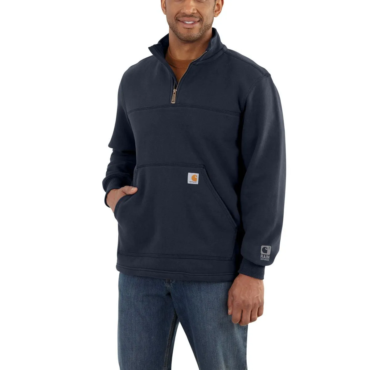 Carhartt Men's Navy Rain Defender Paxton Heavyweight Quarter Zip Sweatshirt