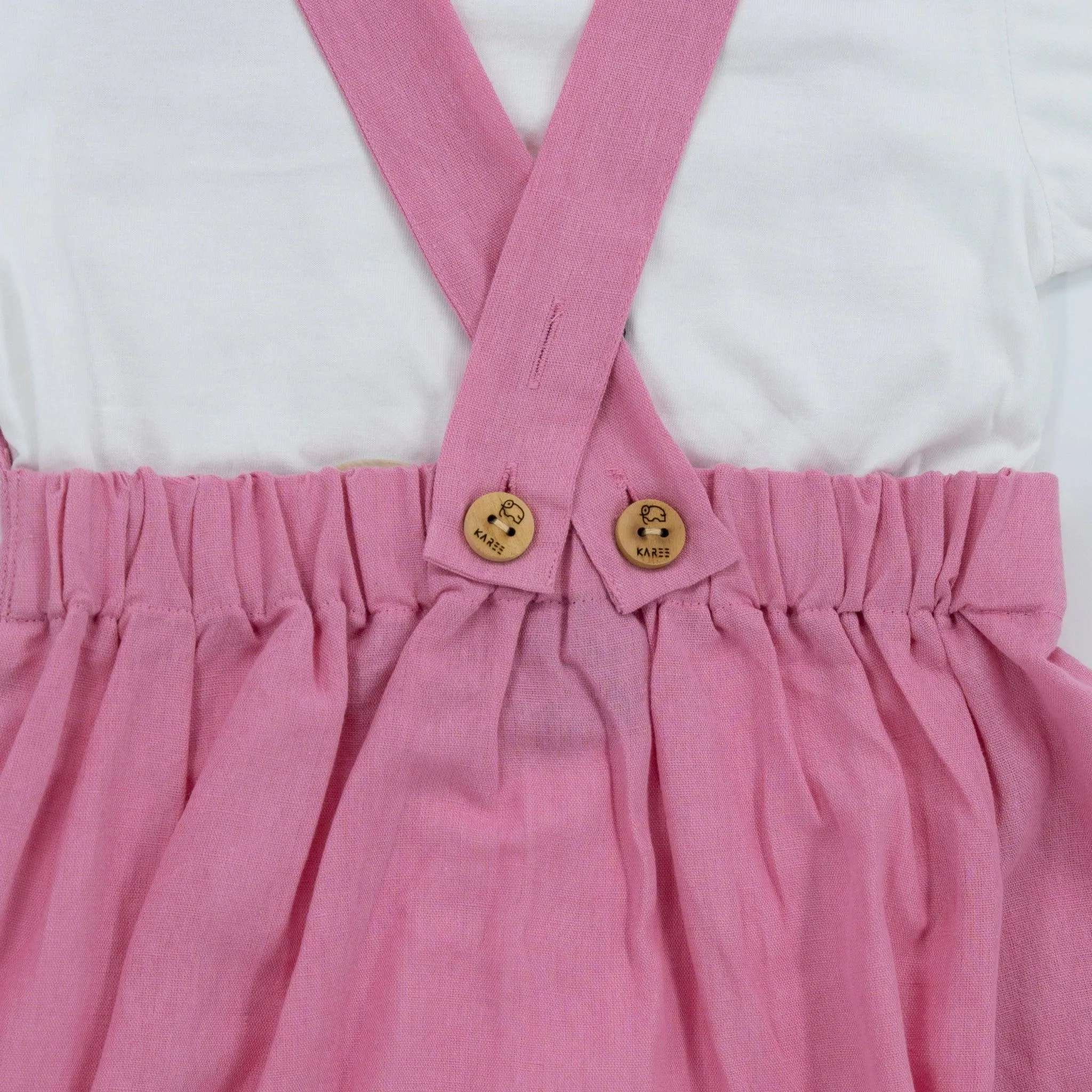 Cashmere Rose Linen Pinafore for Girls