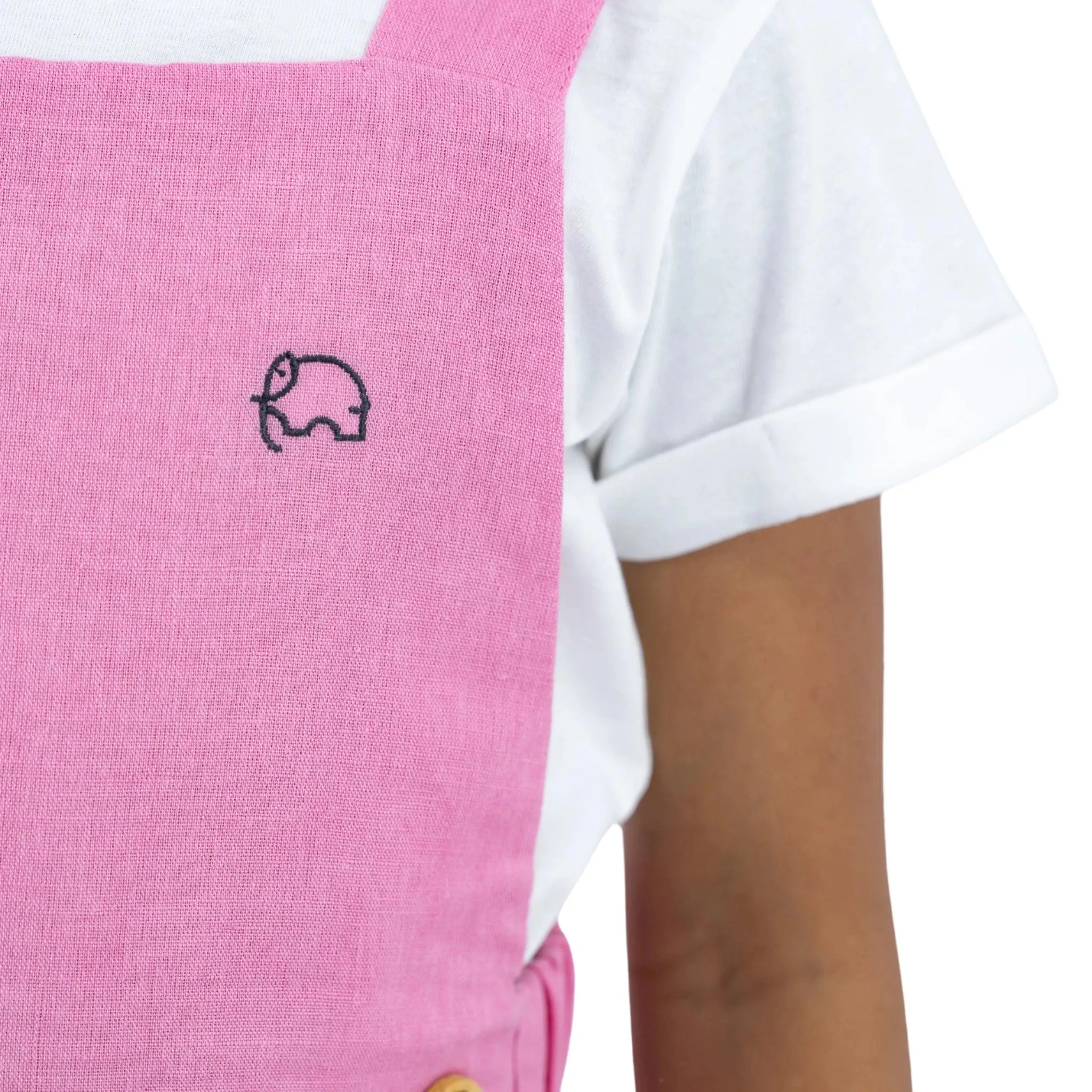 Cashmere Rose Linen Pinafore for Girls