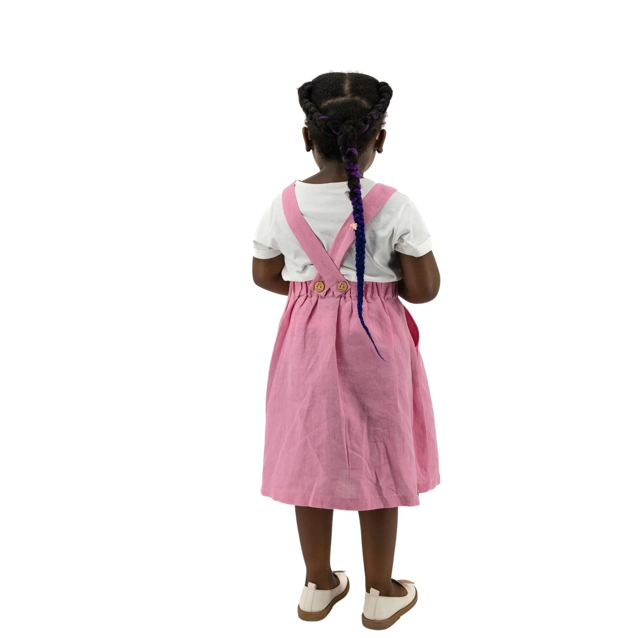 Cashmere Rose Linen Pinafore for Girls