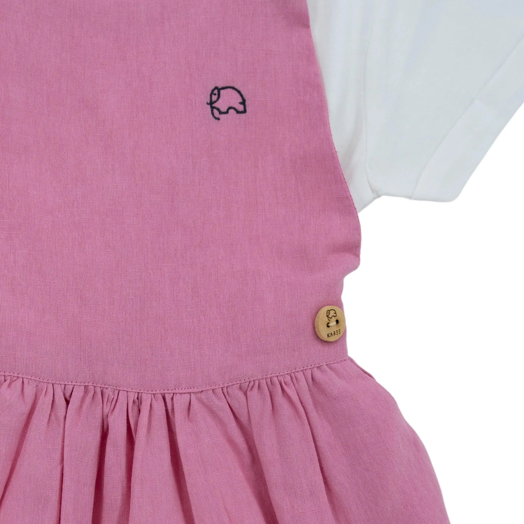 Cashmere Rose Linen Pinafore for Girls