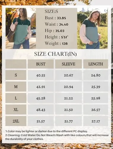 Casual Winter Shirts Ladies Waffle Striped Knit Tops Crewneck Sweatshirts Trendy Khaki L