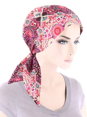 CFS-1161#Chemo Fashion Scarf Pink Medallion