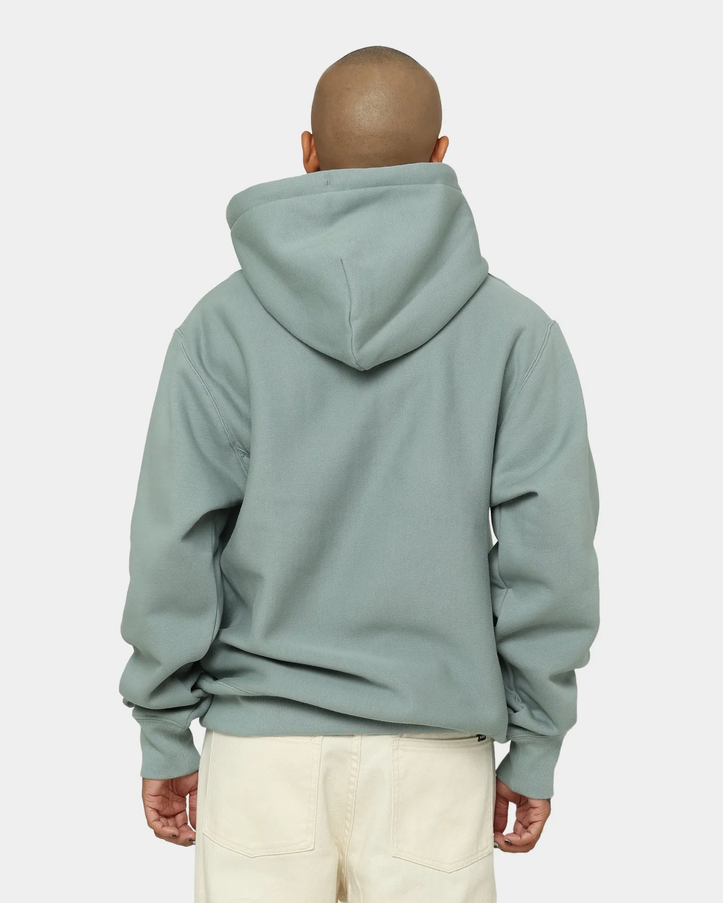 Champion Reverse Weave C Logo Hoodie Sage Shimmer Green