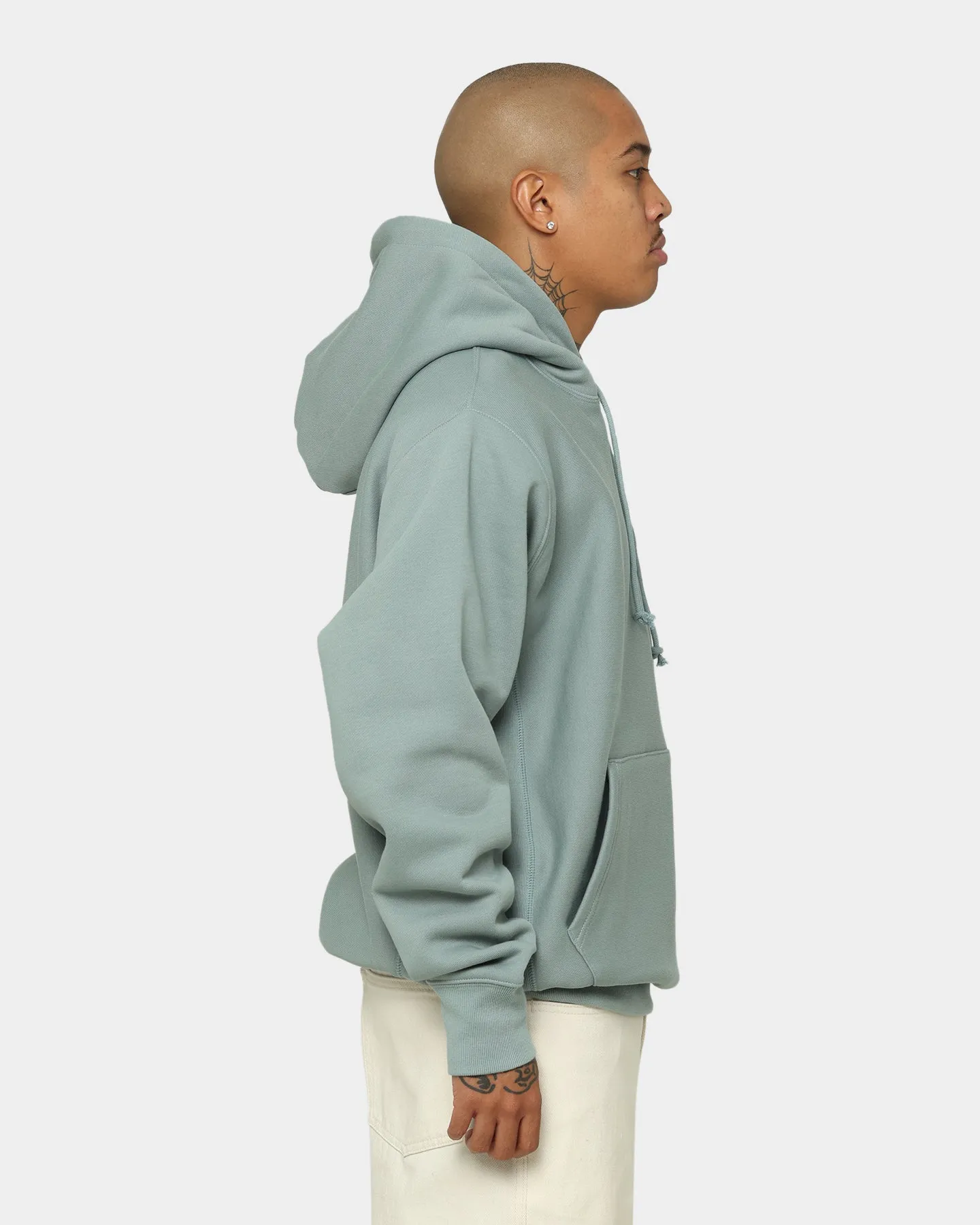 Champion Reverse Weave C Logo Hoodie Sage Shimmer Green