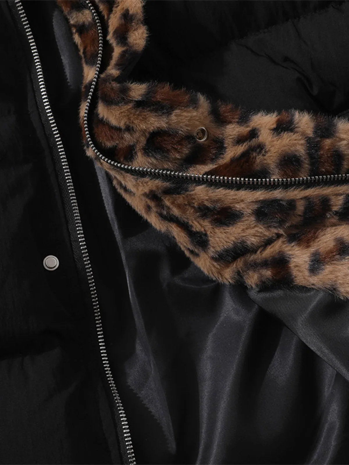 Cheetah Collar Puffer Jacket