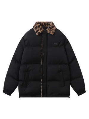 Cheetah Collar Puffer Jacket