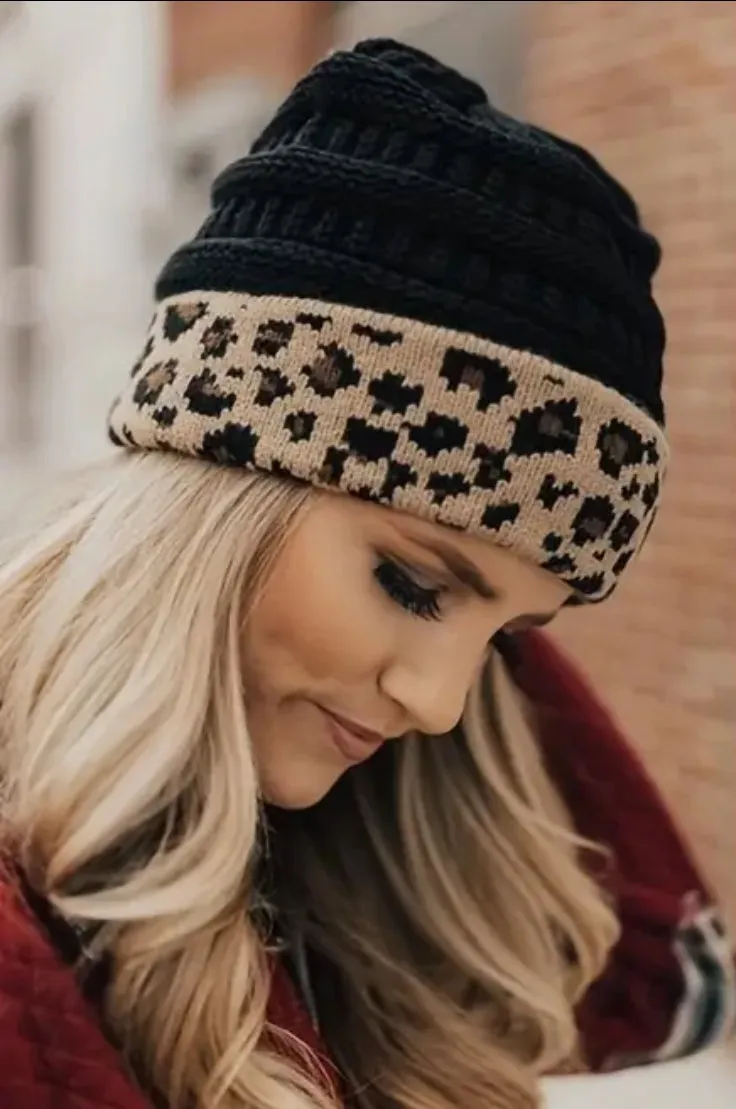 Cheetah Knit Beanie