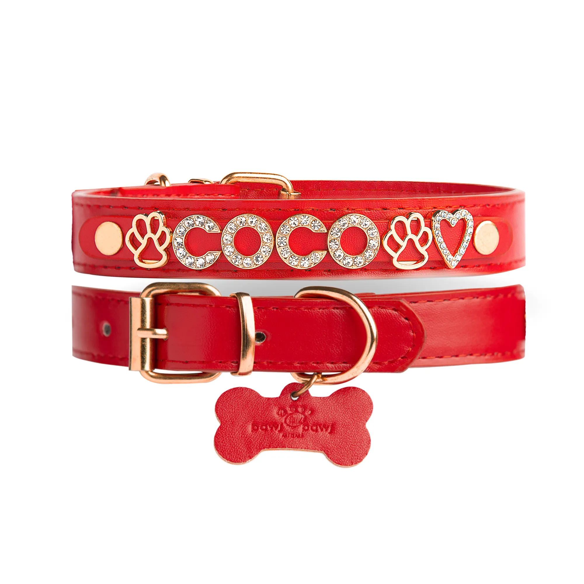 CHRISTMAS DOG COLLARS WITH STUDDED JEWELRY