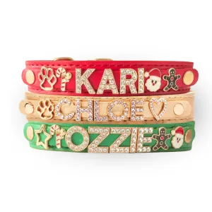 CHRISTMAS DOG COLLARS WITH STUDDED JEWELRY