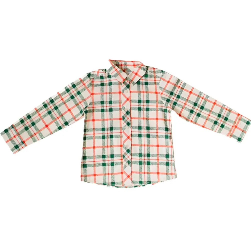 Christmas Plaid Button Down Shirt