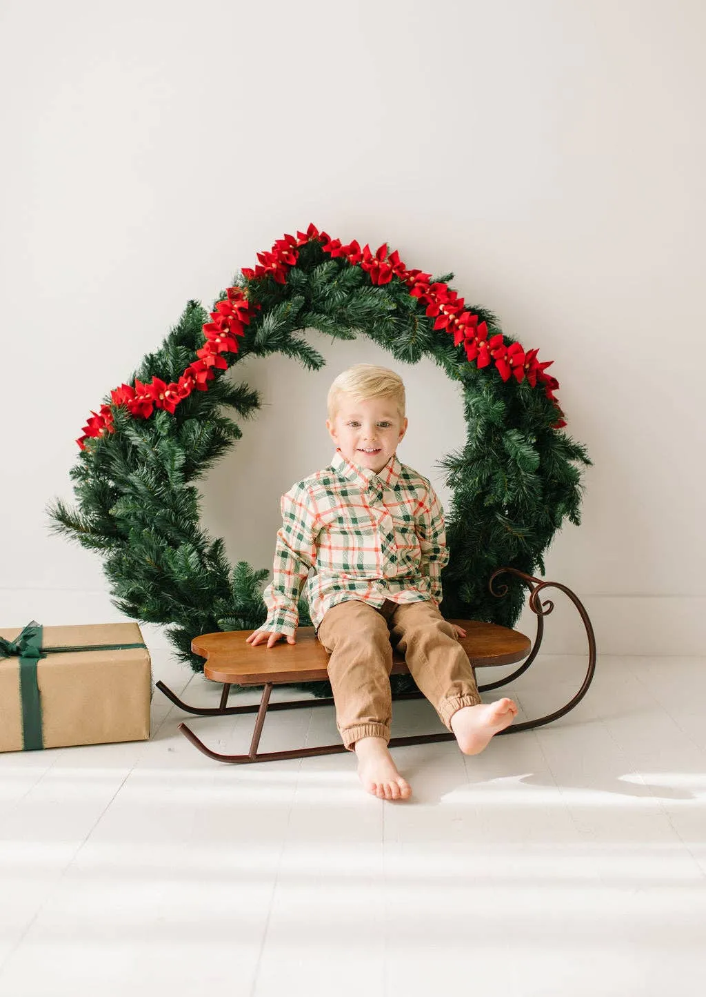 Christmas Plaid Button Down Shirt