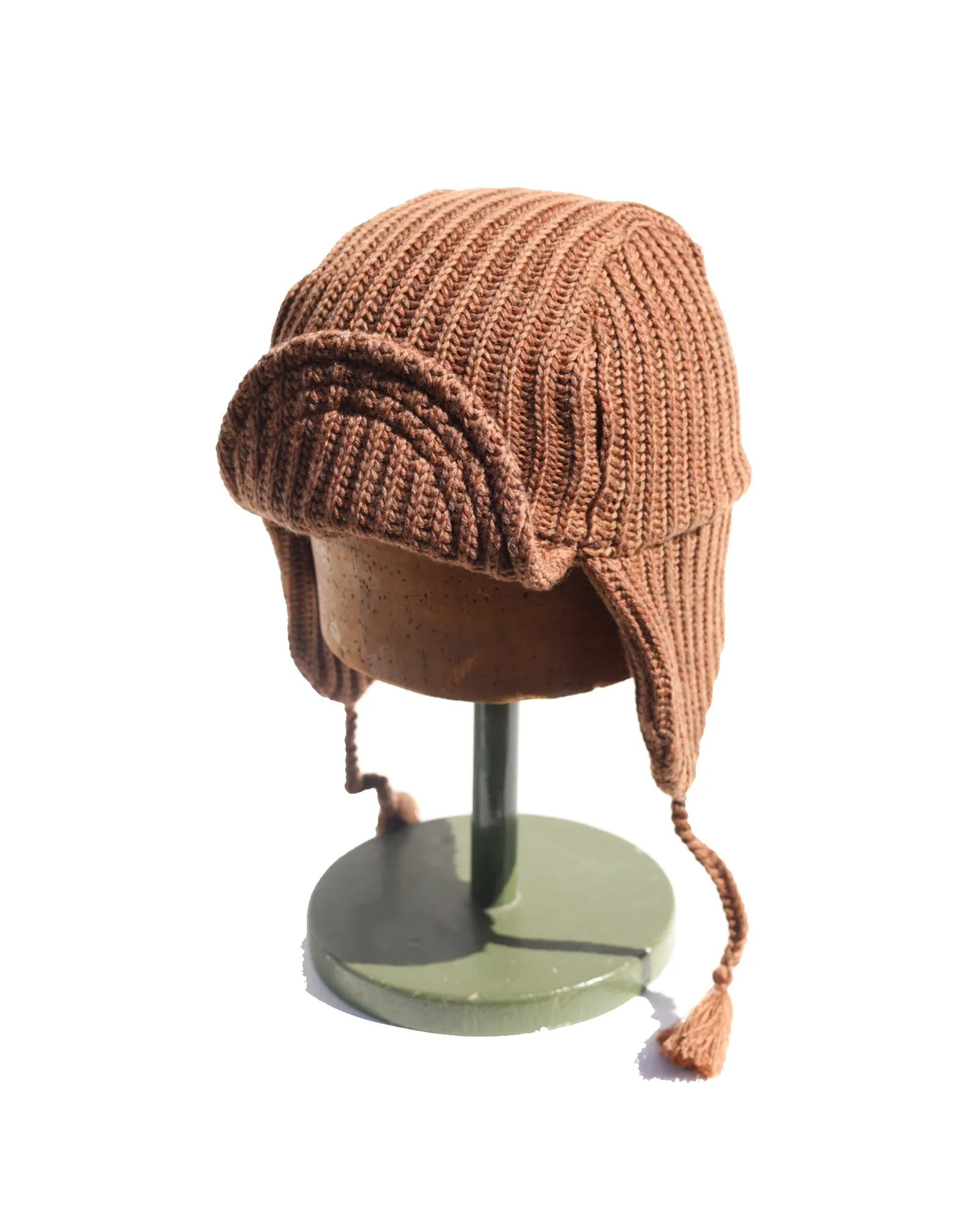 Chunky Knit Wool Flight Cap