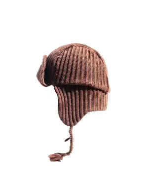 Chunky Knit Wool Flight Cap