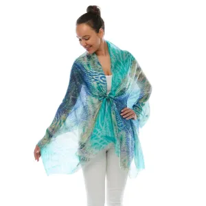 Claire Powell - Silk Blend Scarf Marine