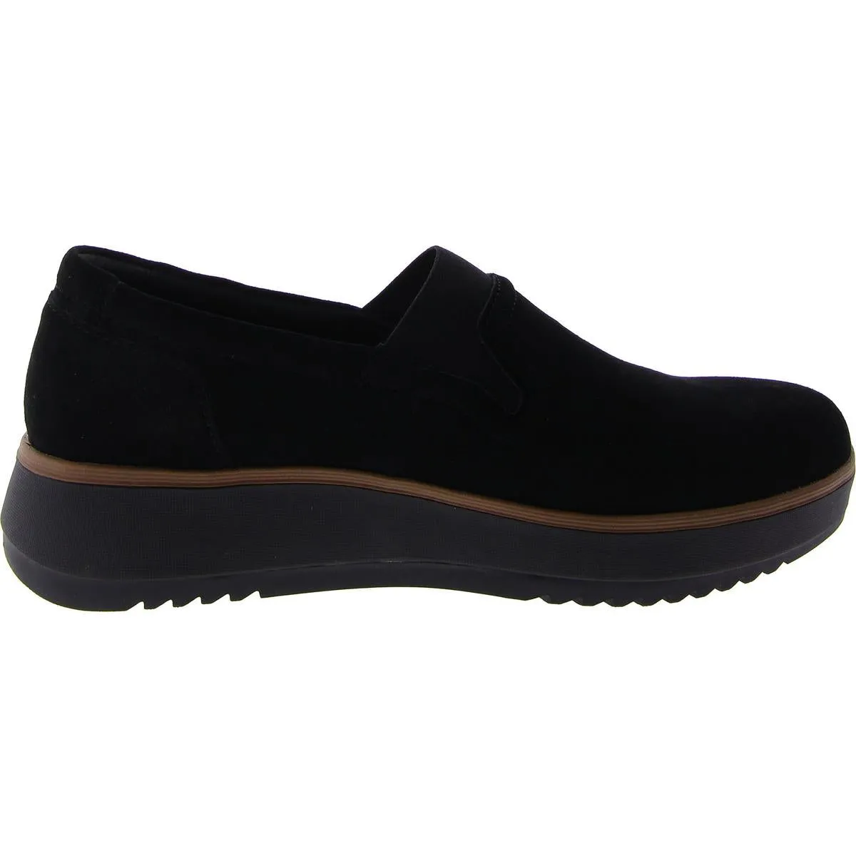 Clarks Womens Suede Slip On Slip-On Sneakers