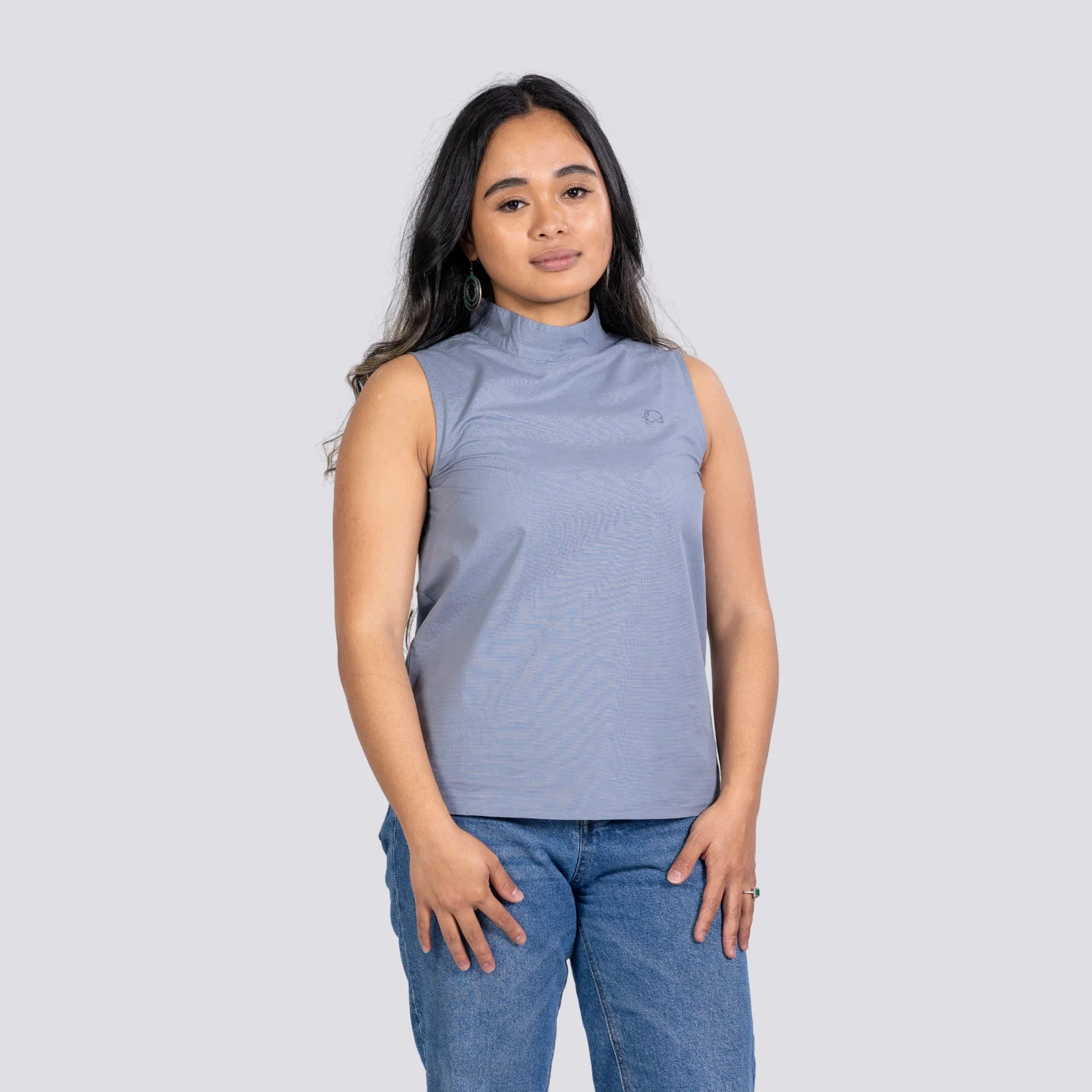 Classic Grey Sleeveless Top | KAREE | Women's Fashion