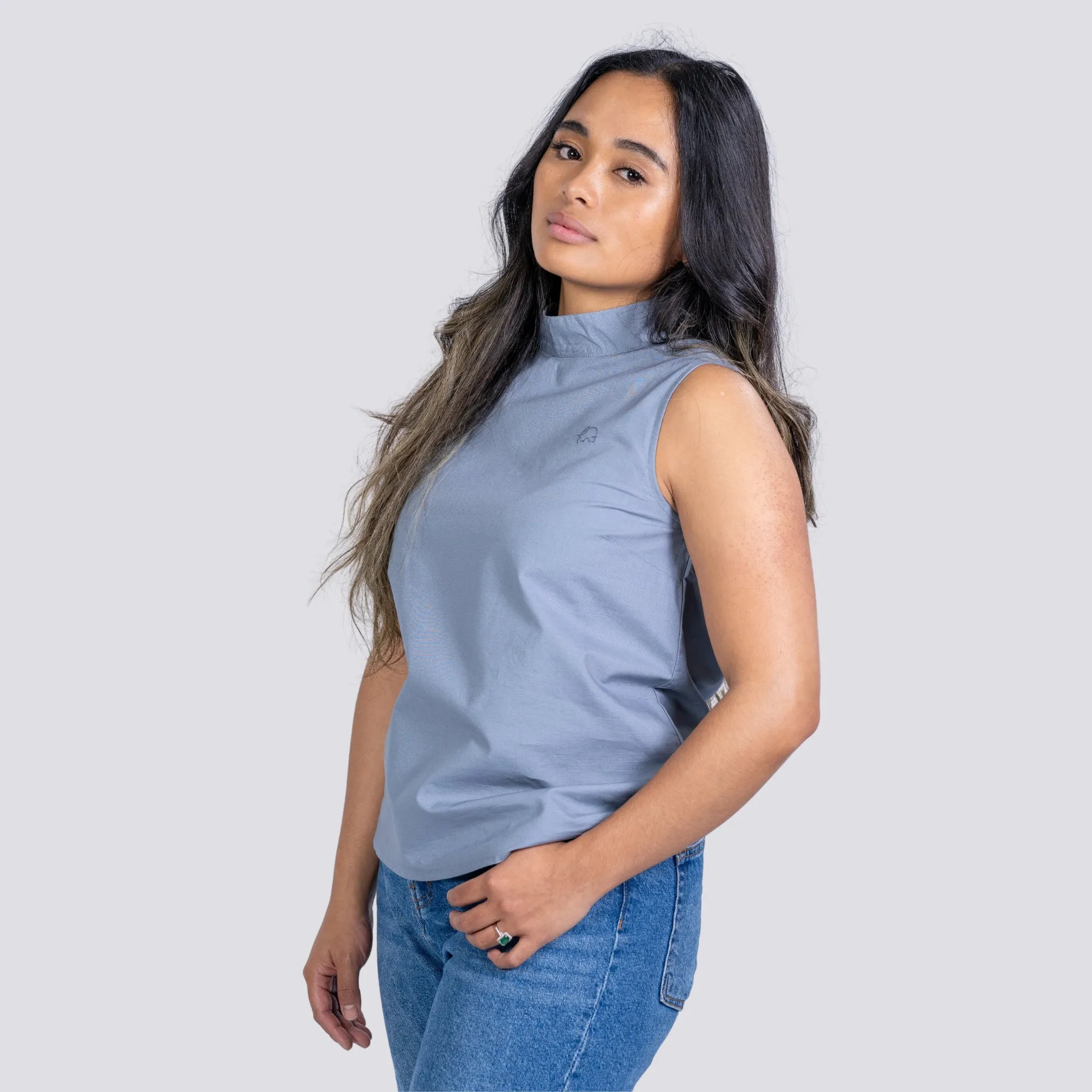 Classic Grey Sleeveless Top | KAREE | Women's Fashion