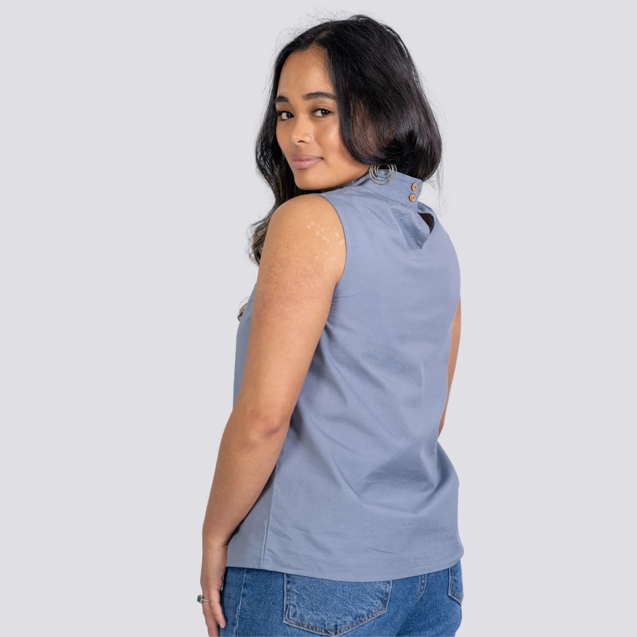 Classic Grey Sleeveless Top | KAREE | Women's Fashion