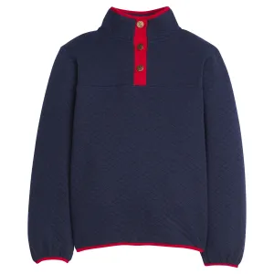 Classic Quilted Pullover - Navy / Red