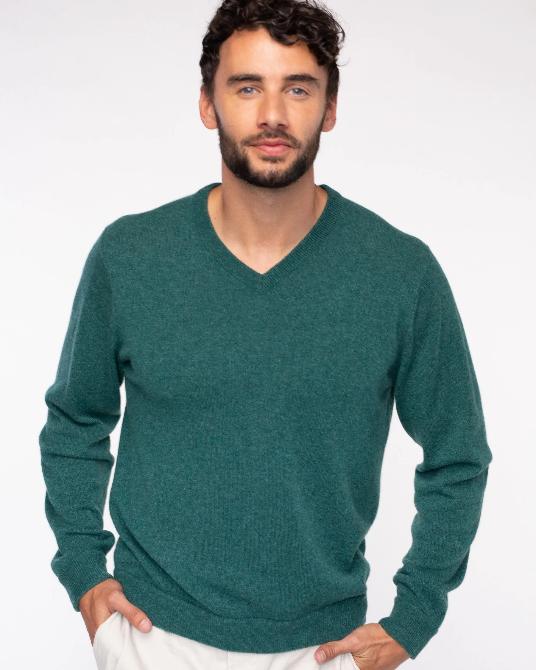 Classic V-Neck 100% Cashmere Sweater (Choice of Colors) by Alashan Cashmere