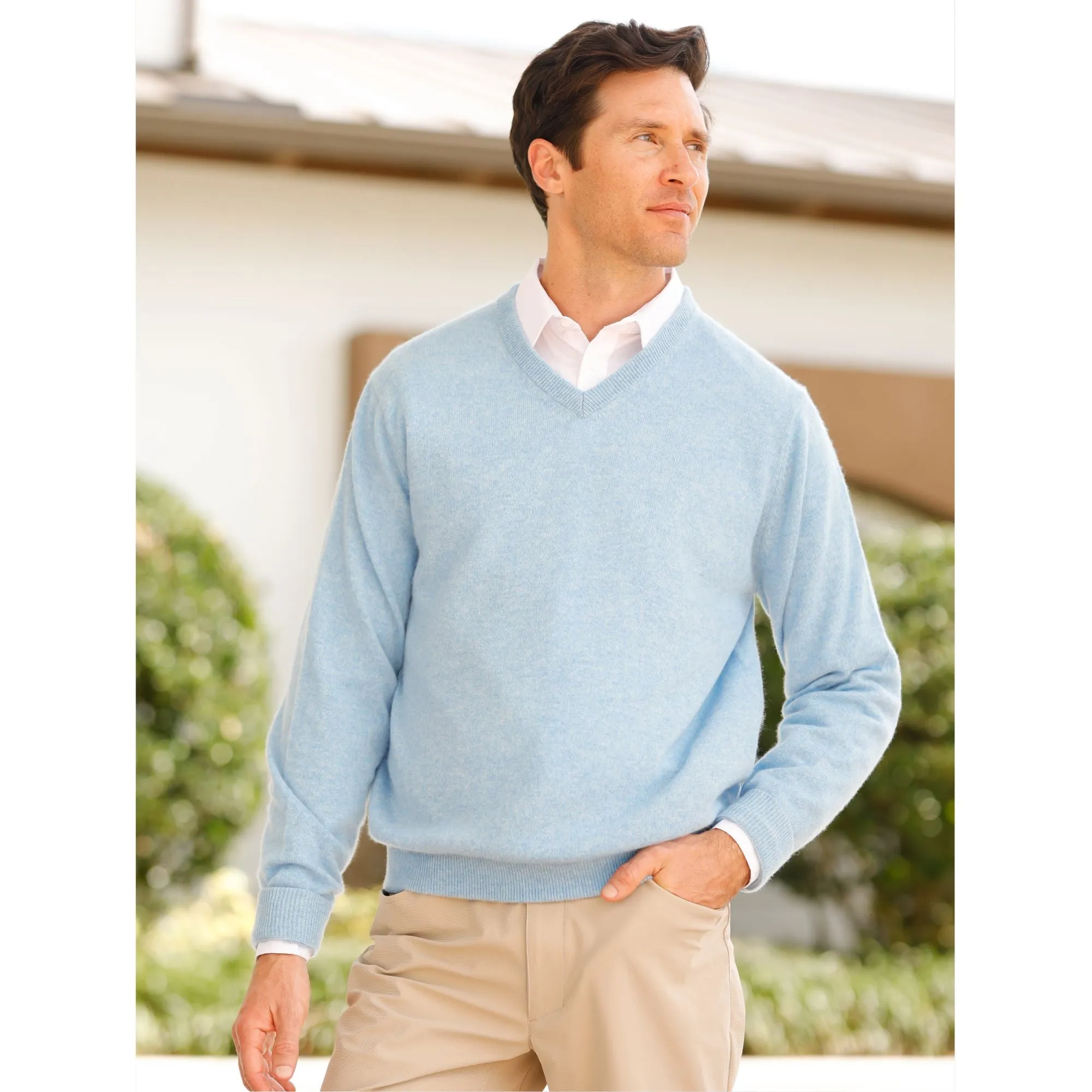 Classic V-Neck 100% Cashmere Sweater (Choice of Colors) by Alashan Cashmere