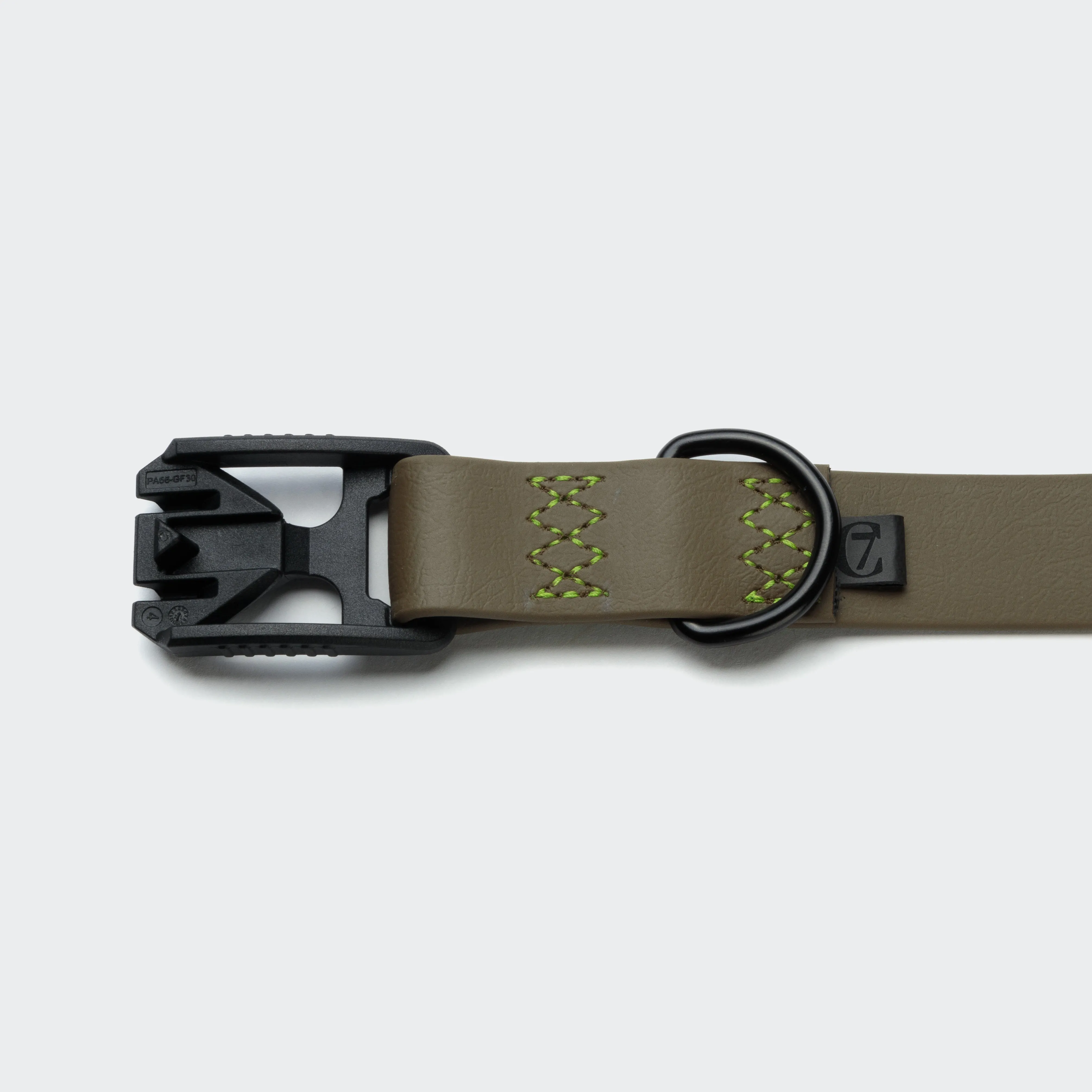 Cloud7: Dog Collar BioThane Ipanema Olive-Neon Green