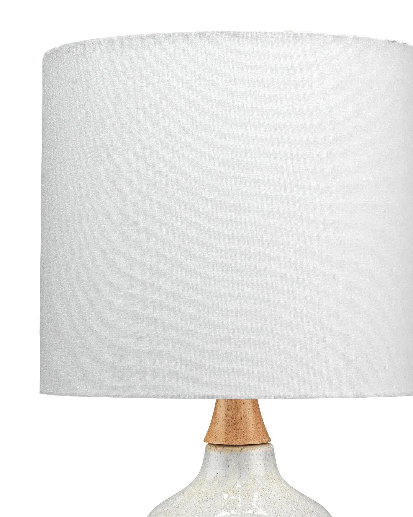 Coastal Style Cream Ceramic Rubber Wood Alice Table Lamp