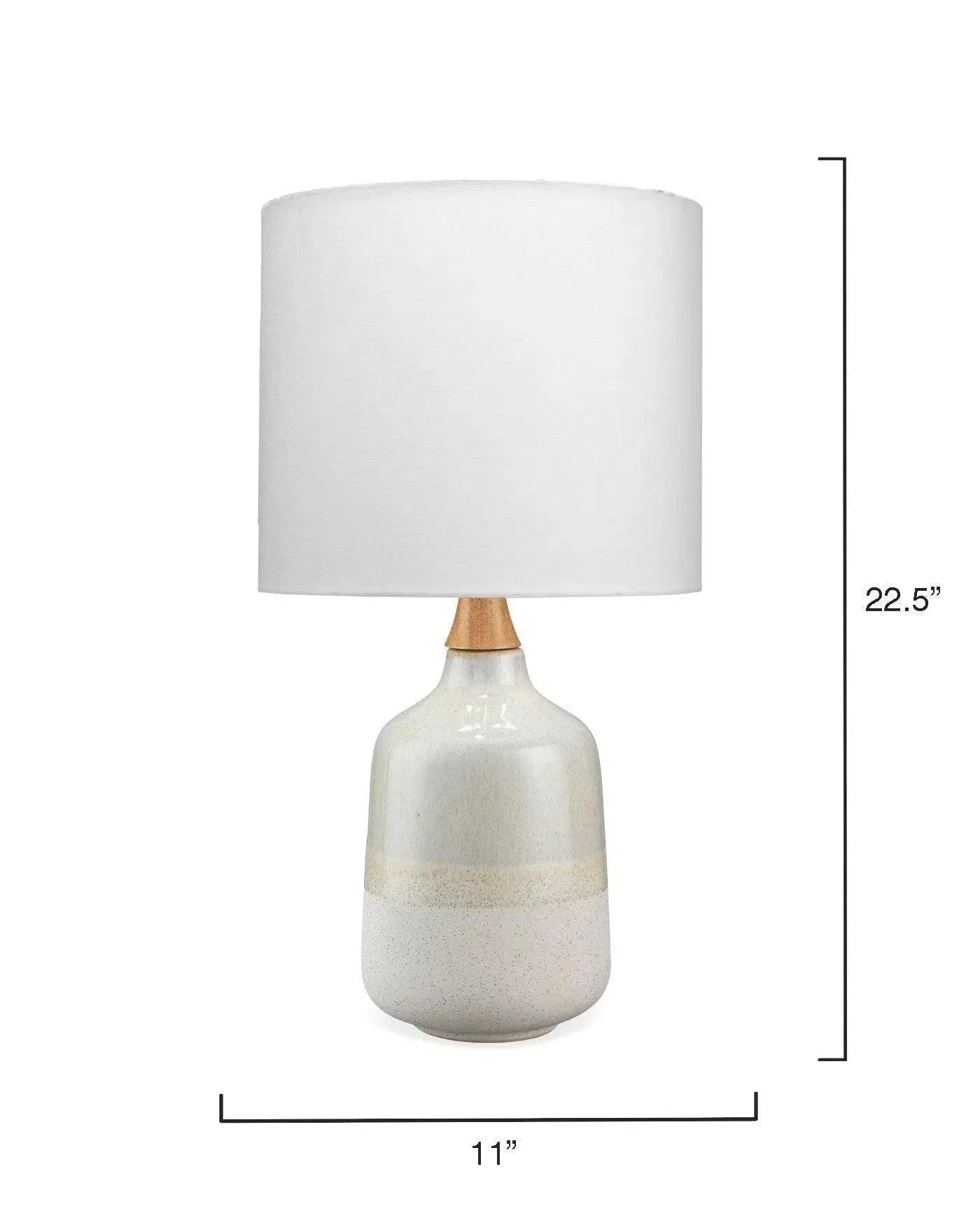 Coastal Style Cream Ceramic Rubber Wood Alice Table Lamp