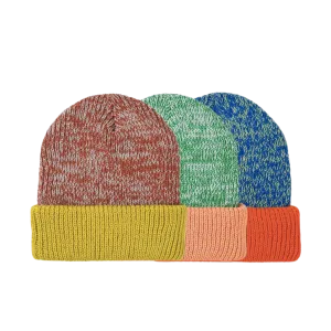 Colorblock Plush Knit Beanie