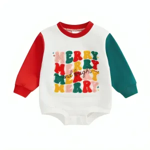 Colorful Long Sleeve Merry Baby Bodysuit