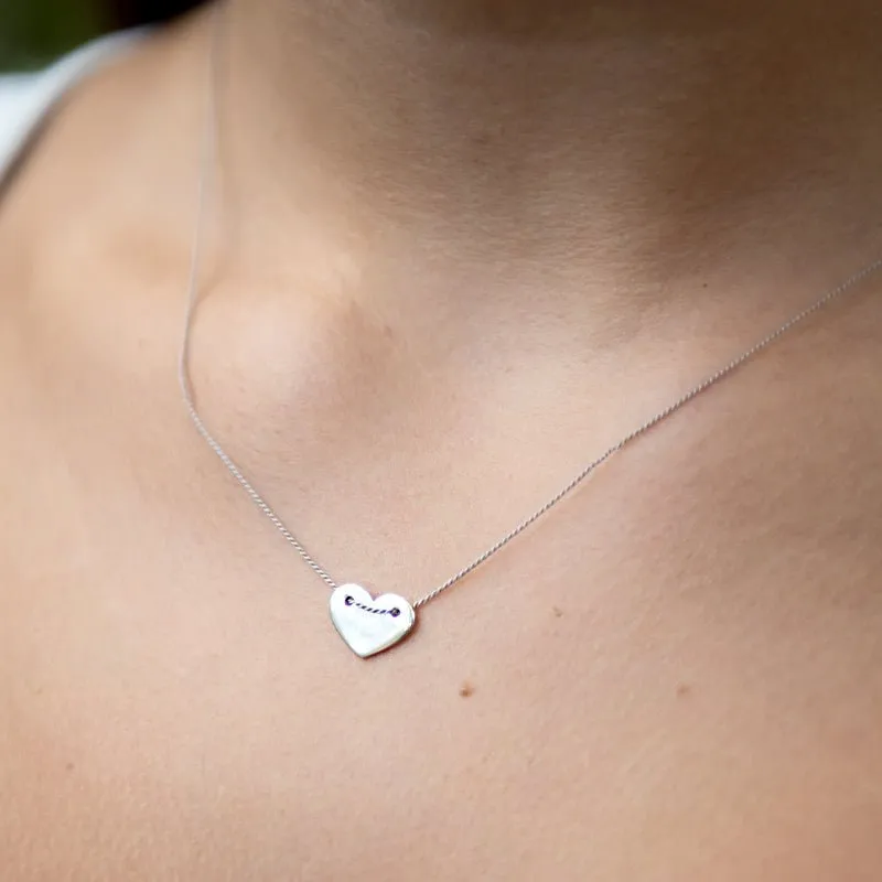 Contentment Heart Necklace - Sterling Silver