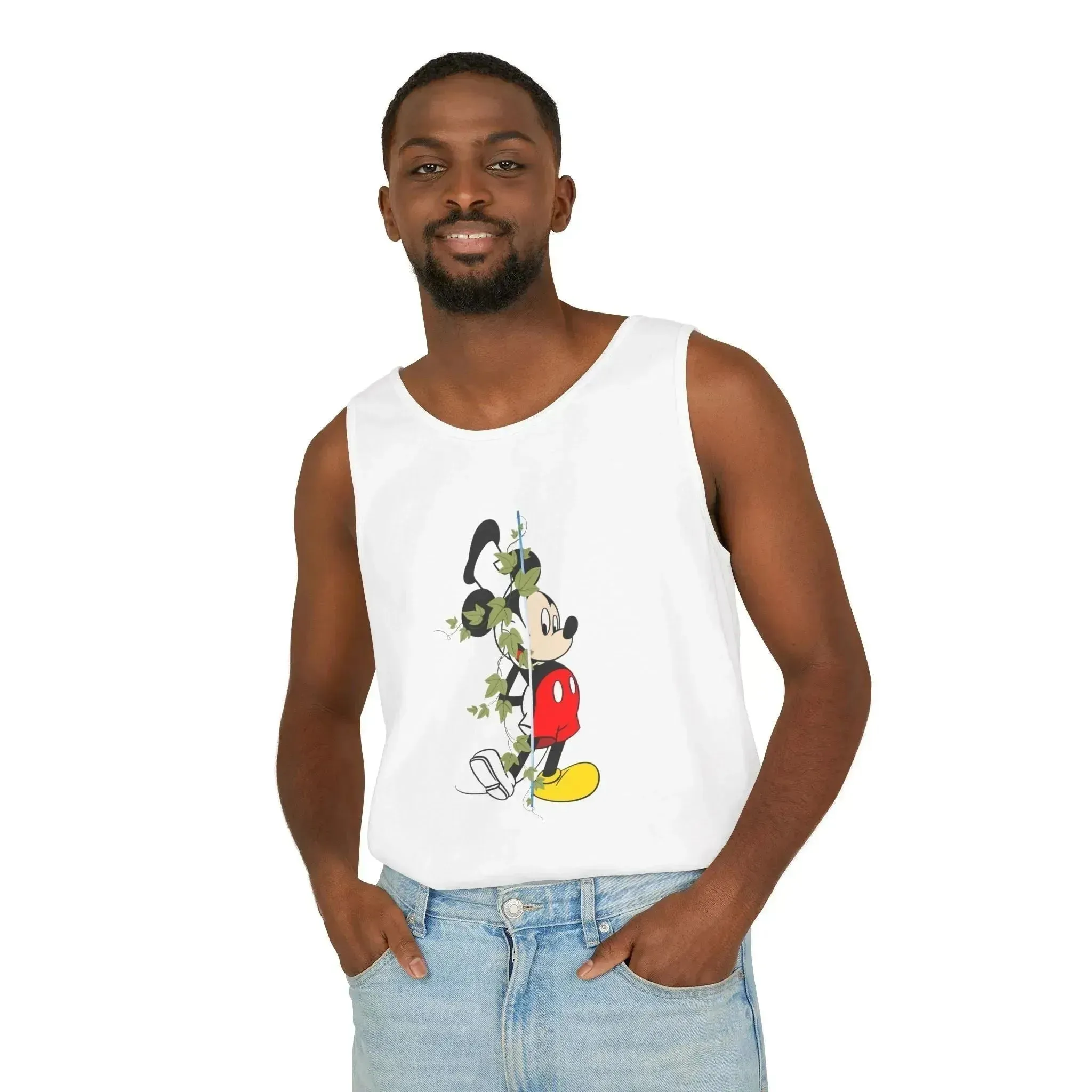 Cool Half Face Mickey Mouse Unisex Garment-Dyed Tank Top