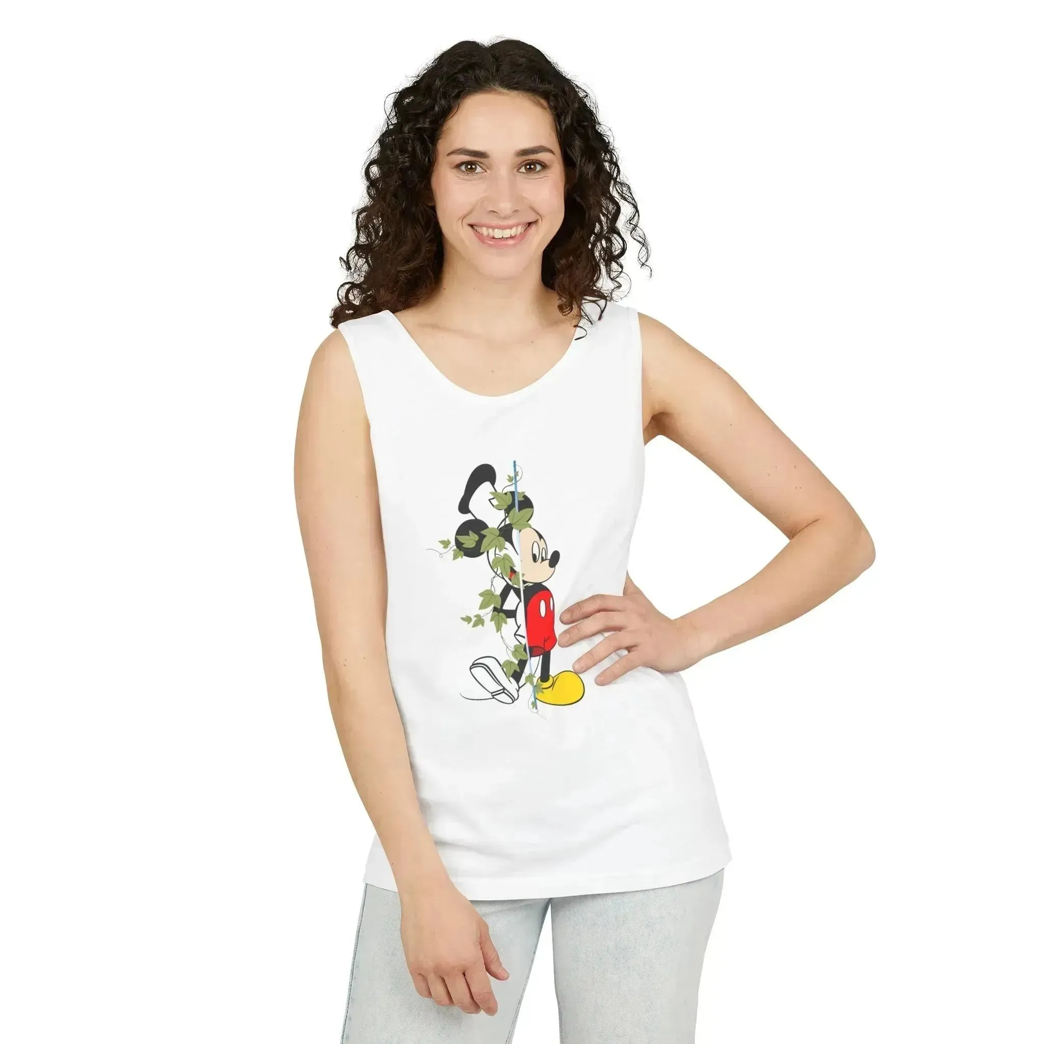 Cool Half Face Mickey Mouse Unisex Garment-Dyed Tank Top